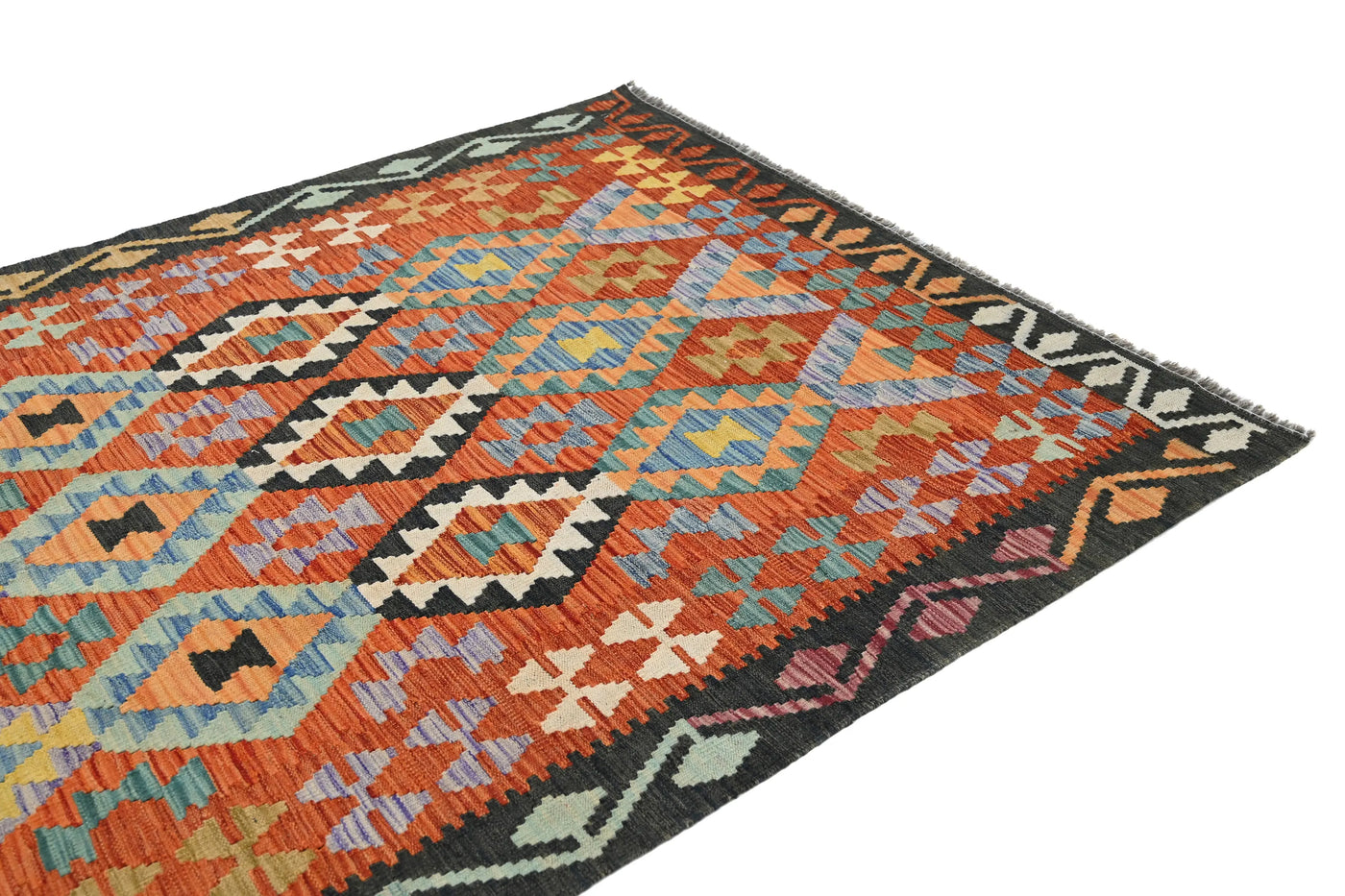 Maimana Kilim Afghan Rug – Terracotta Legacy