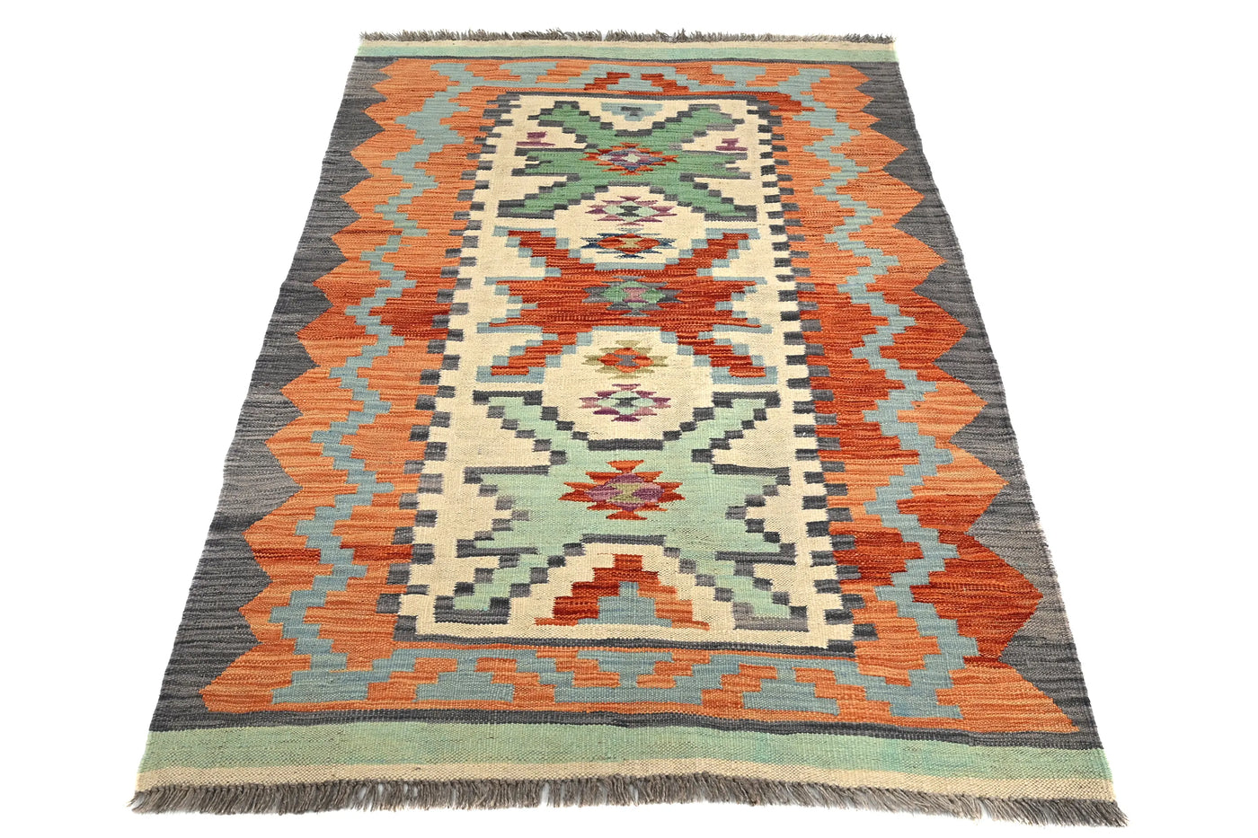 Maimana Kilim Afghan Rug – Copper Stack