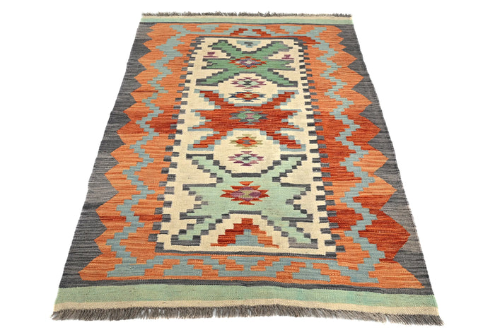 Maimana Kilim Afghan Rug – Copper Stack