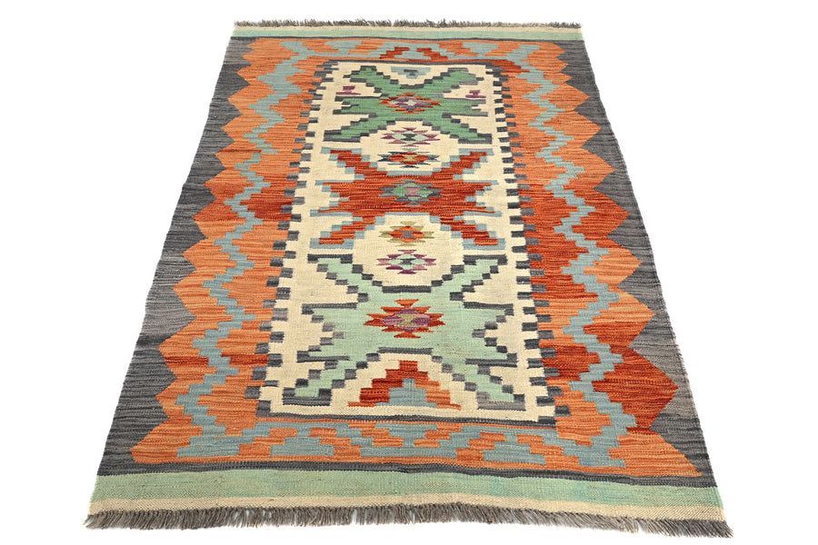 Maimana Kilim Afghan Rug – Copper Stack