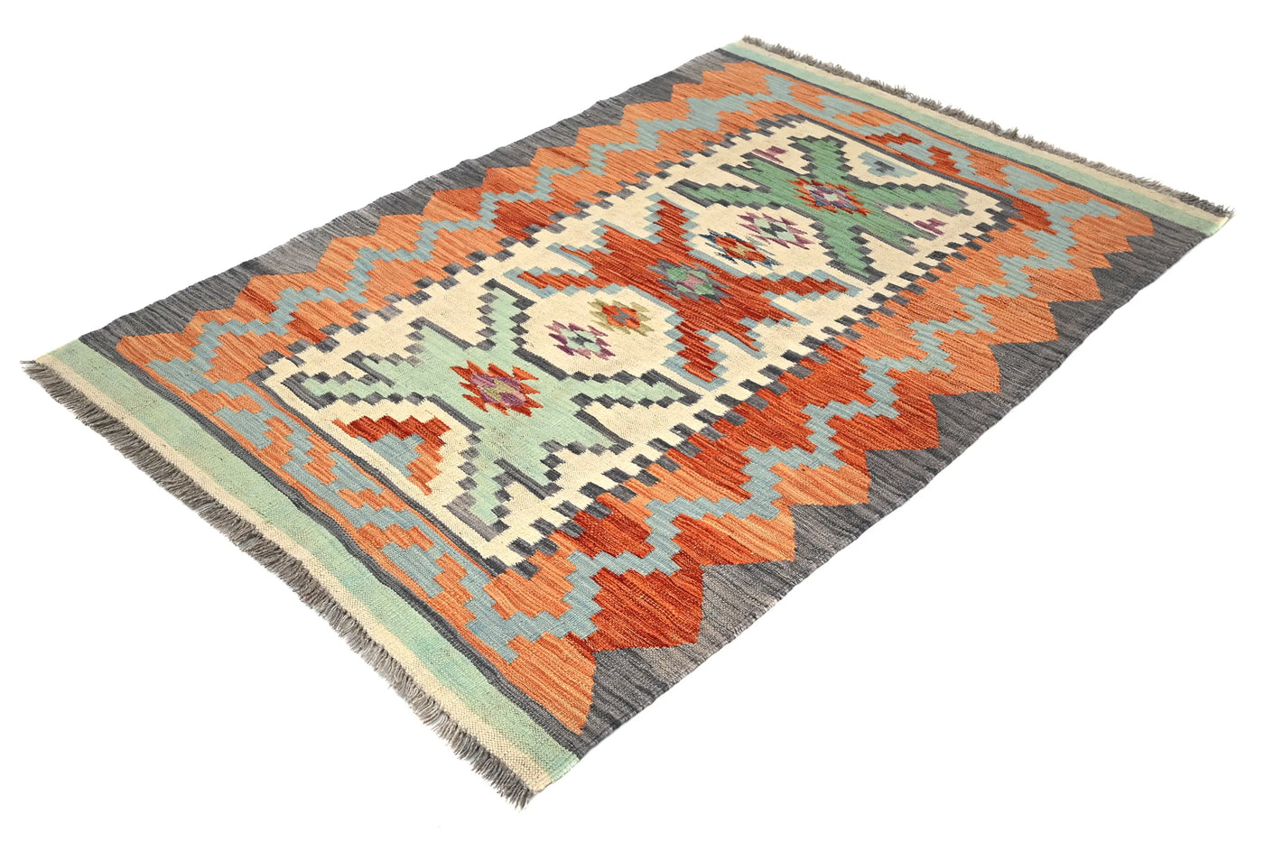 Maimana Kilim Afghan Rug – Copper Stack