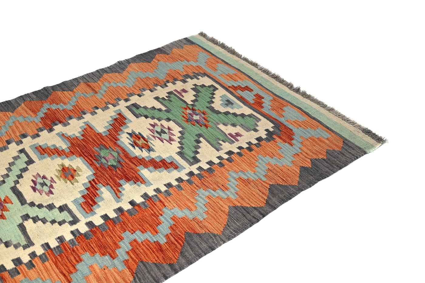 Maimana Kilim Afghan Rug – Copper Stack