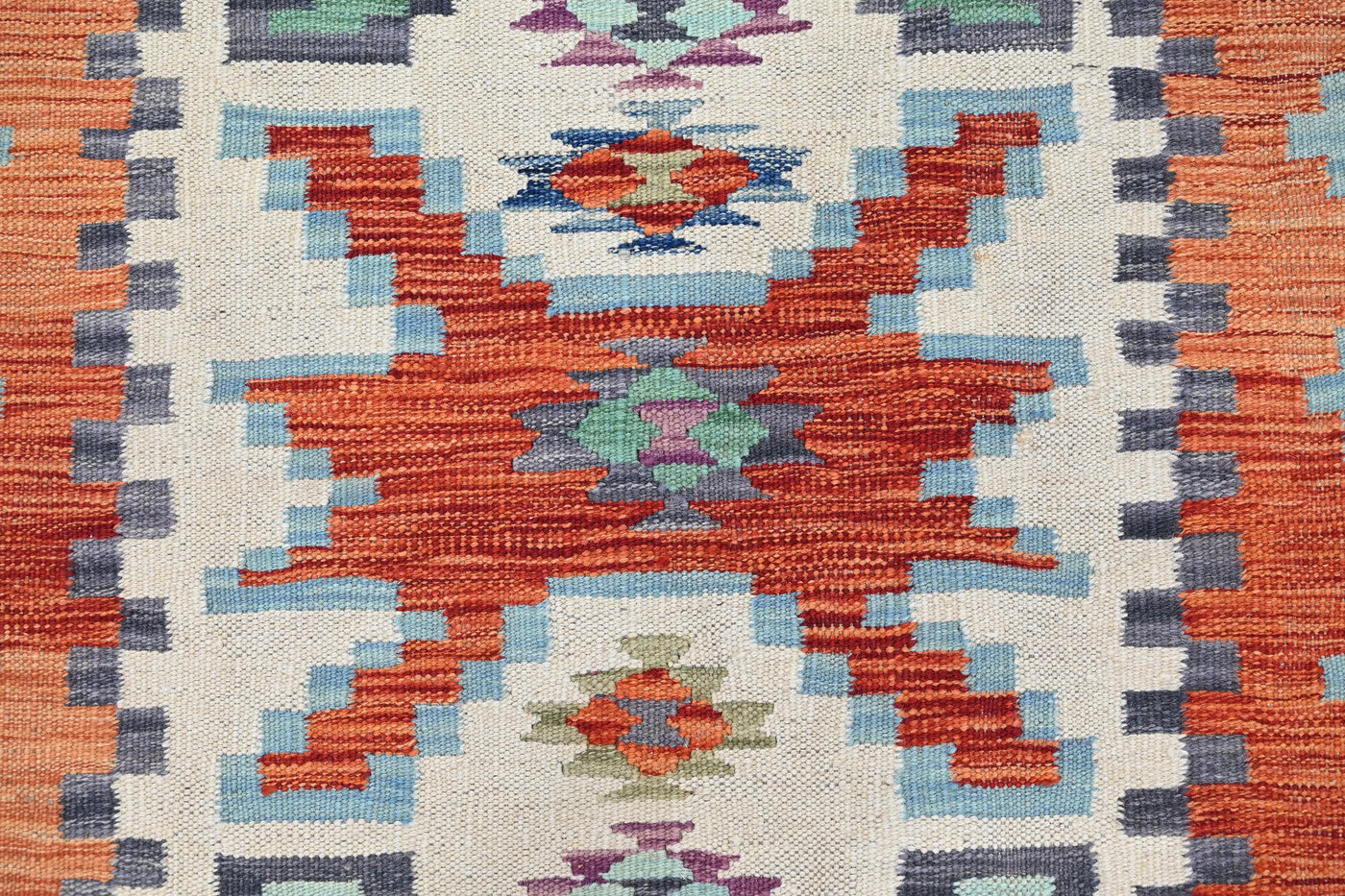 Maimana Kilim Afghan Rug – Copper Stack
