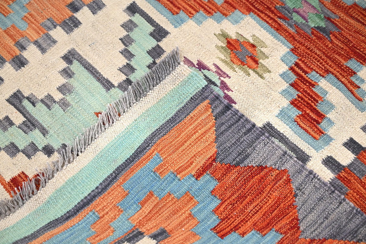 Maimana Kilim Afghan Rug – Copper Stack