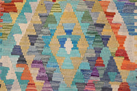 Maimana Kilim Afghan Rug – Azure Hourglass
