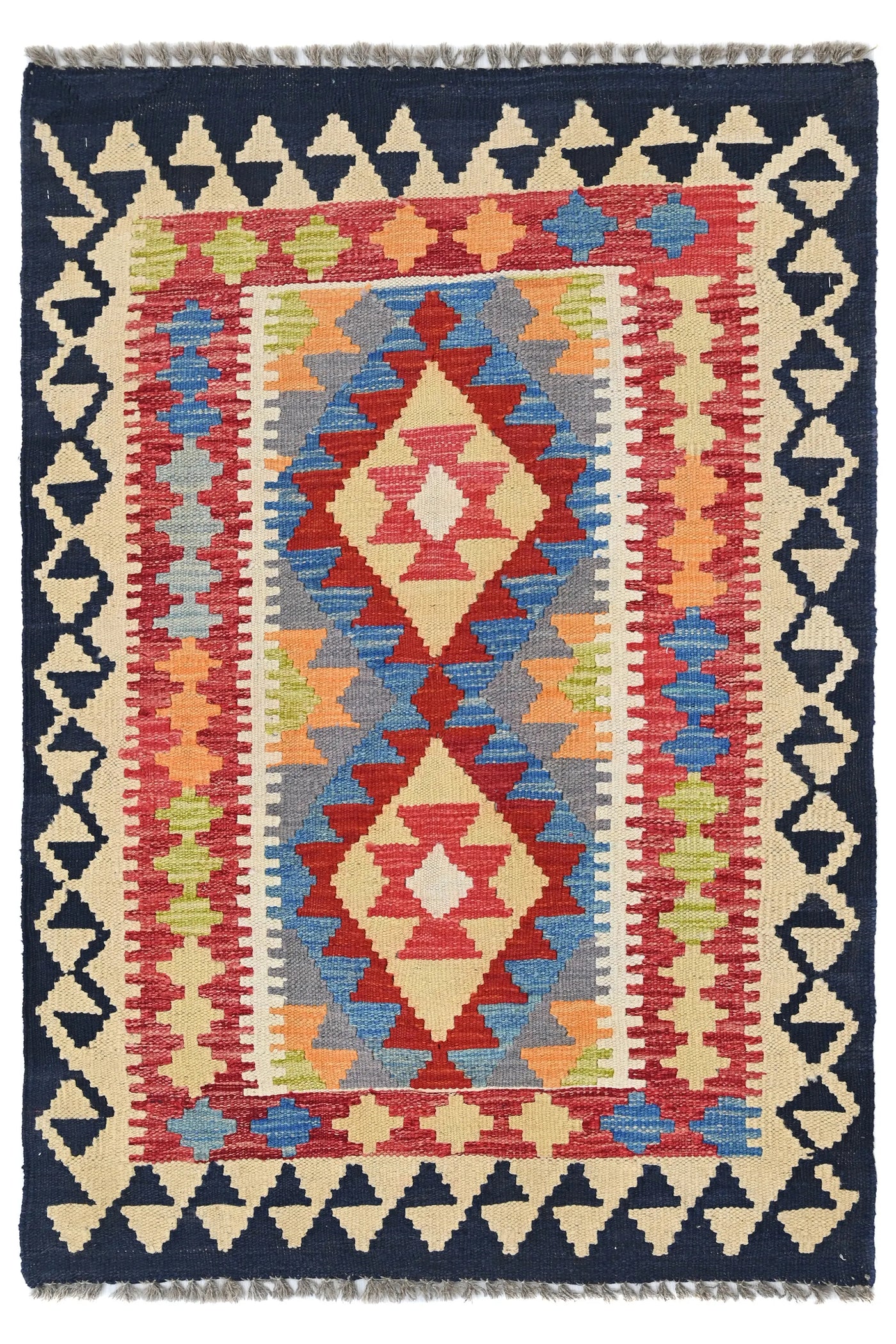 Maimana Kilim Afghan Rug – Indigo Facet