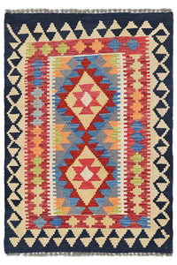 Maimana Kilim Afghan Rug – Indigo Facet