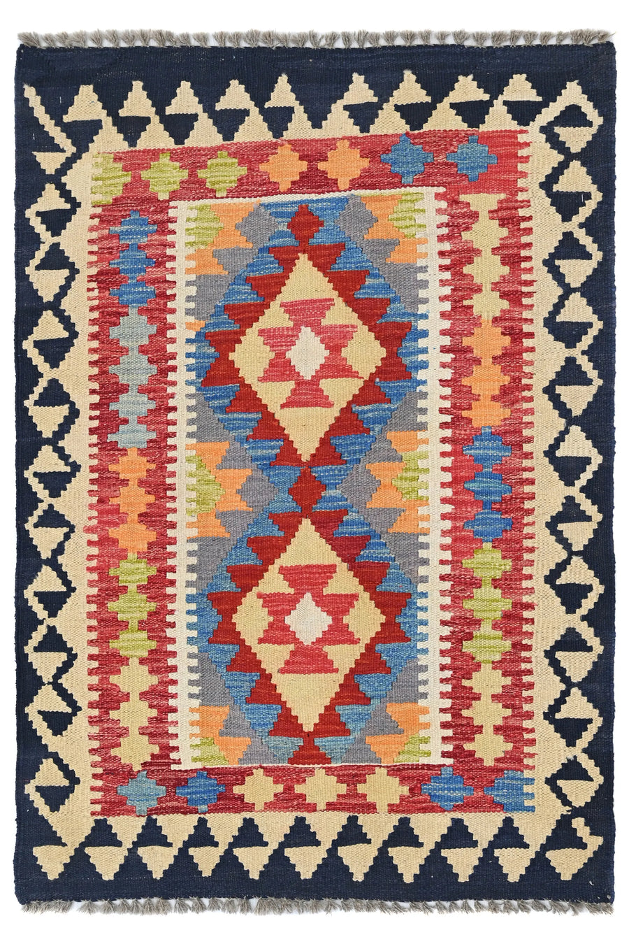 Maimana Kilim Afghan Rug – Indigo Facet