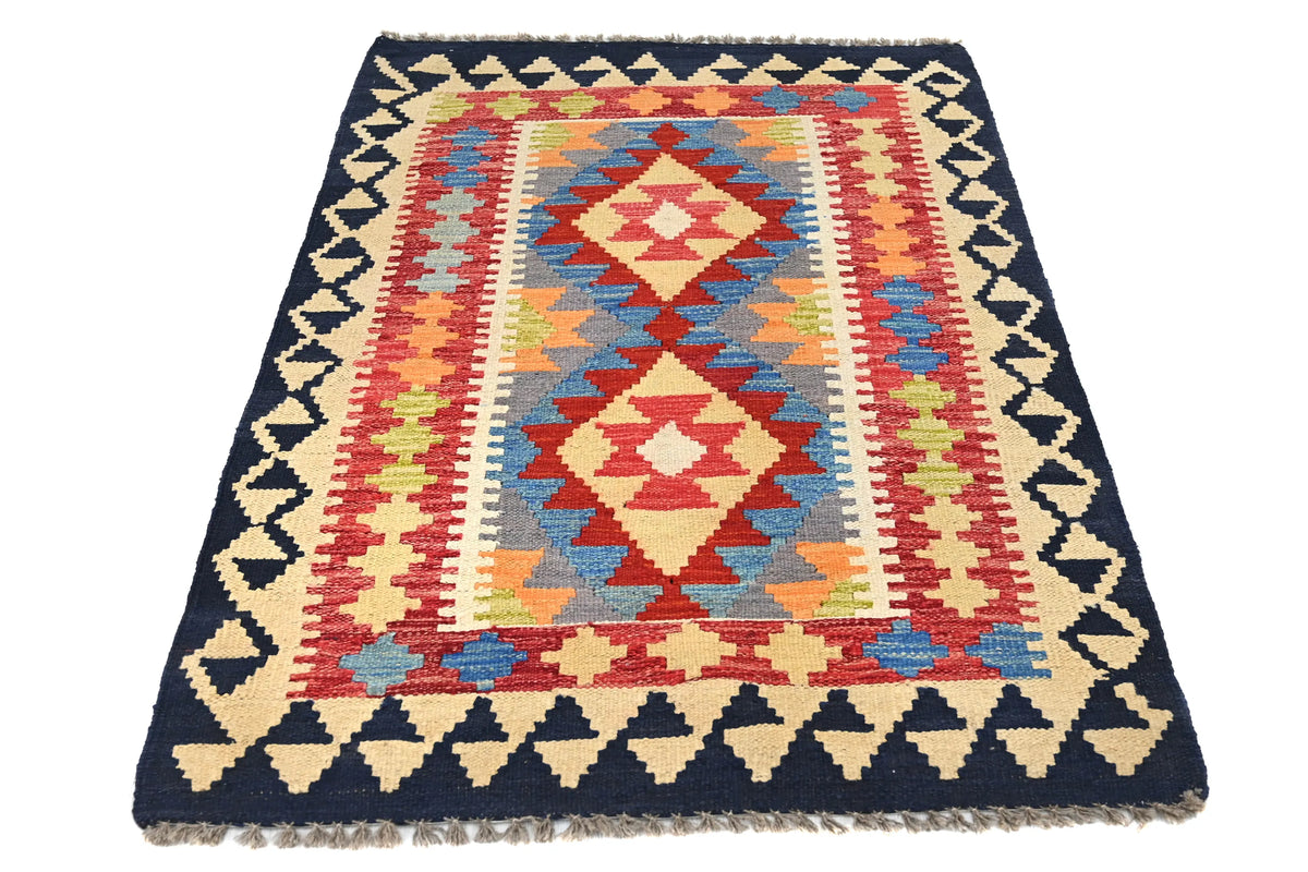 Maimana Kilim Afghan Rug – Indigo Facet