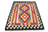 Maimana Kilim Afghan Rug – Indigo Facet