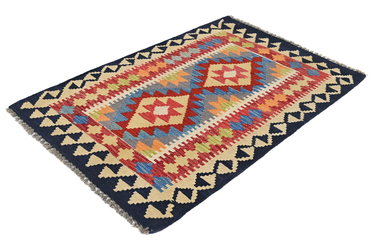 Maimana Kilim Afghan Rug – Indigo Facet