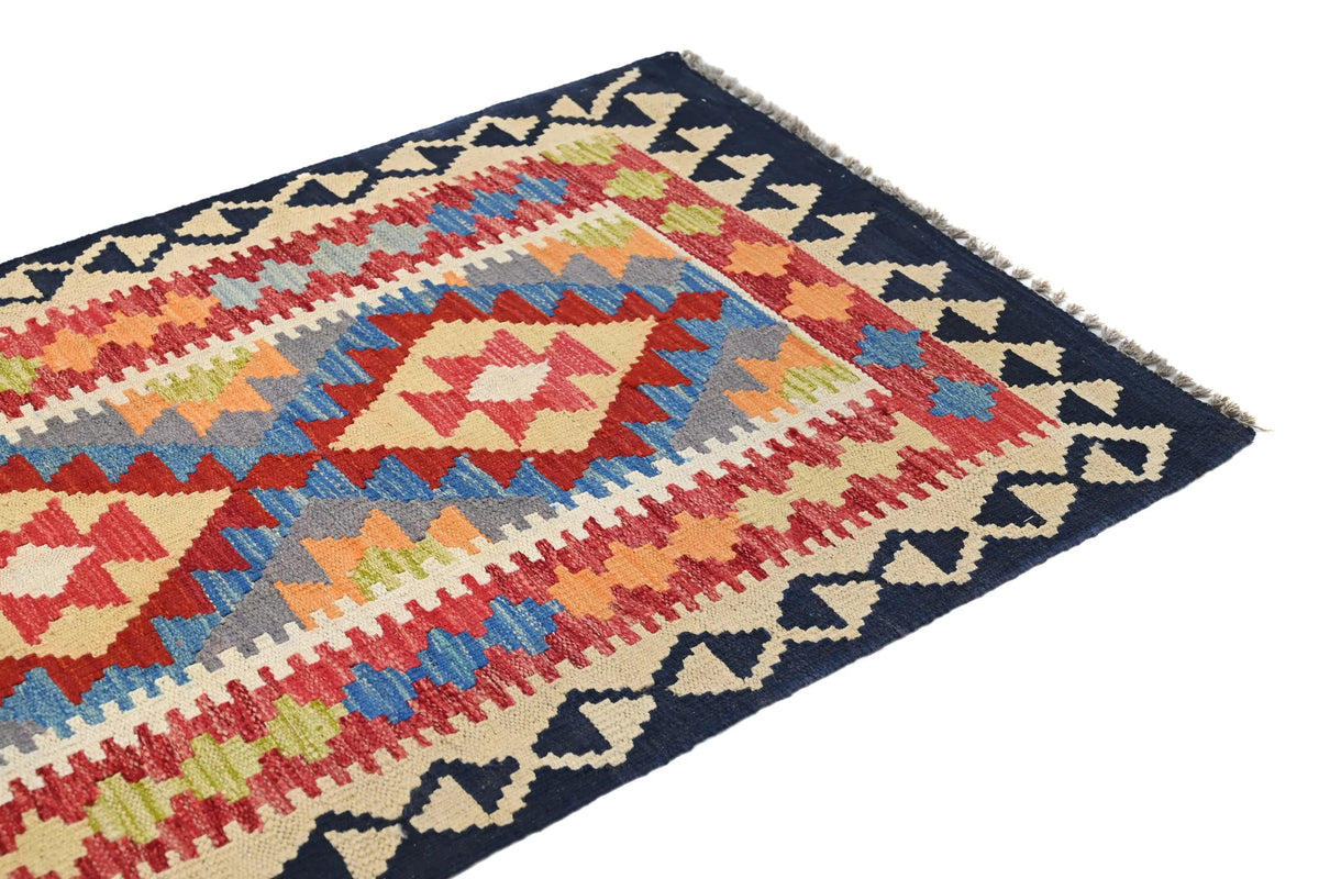 Maimana Kilim Afghan Rug – Indigo Facet