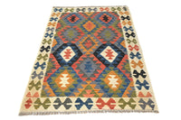 Maimana Kilim Afghan Rug – Slate Compass