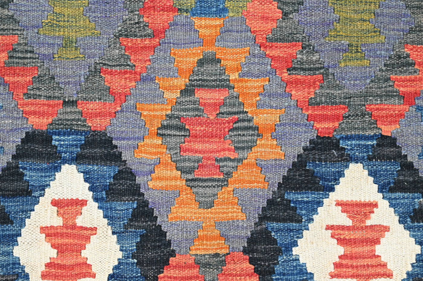 Maimana Kilim Afghan Rug – Slate Compass