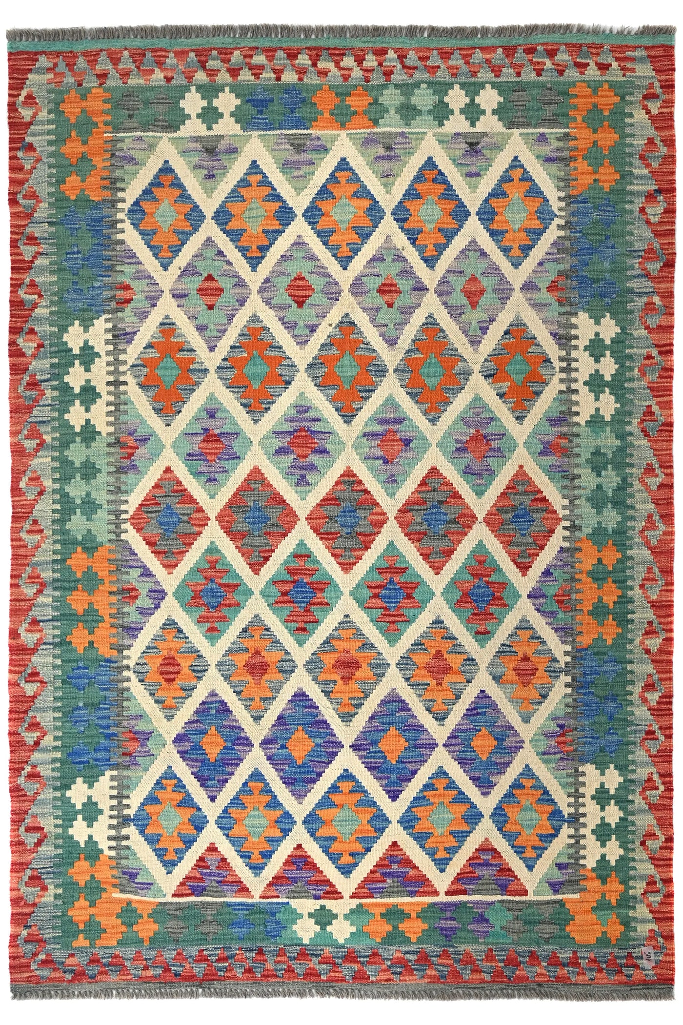 Maimana Kilim Afghan Rug – Jade Legacy
