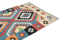 Maimana Kilim Afghan Rug – Cream Geometry