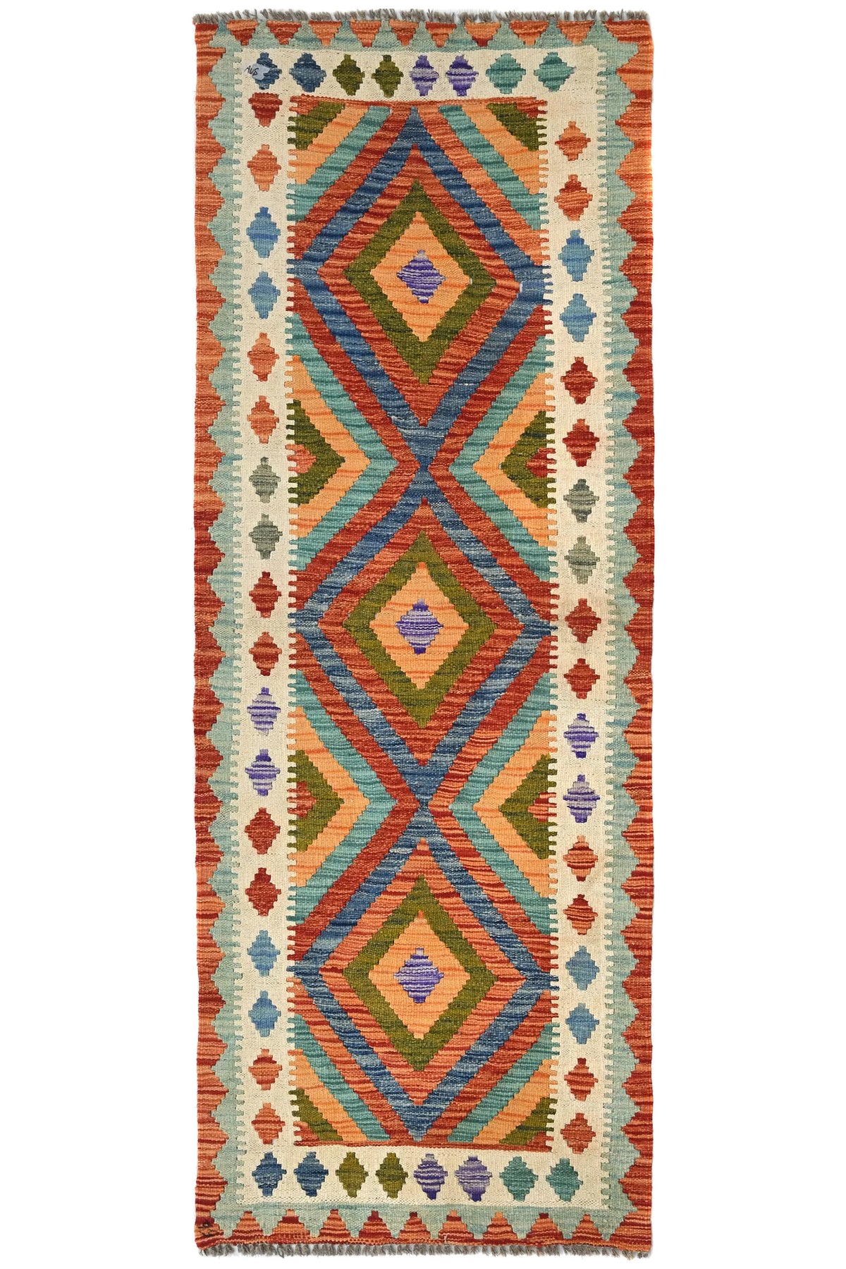 Maimana Kilim Afghan Runner Rug – Earthy Rhythm