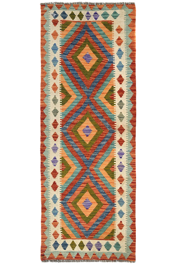 Maimana Kilim Afghan Rug – Earthy Rhythm