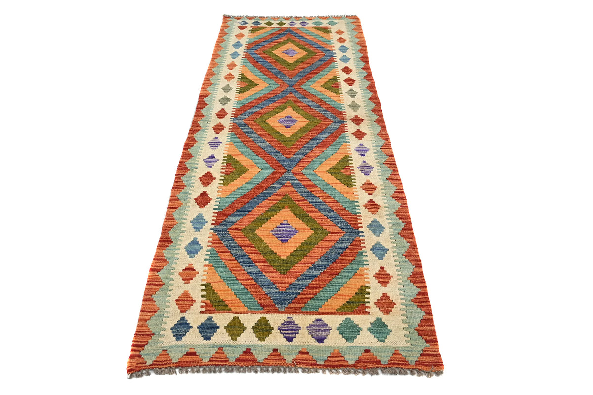 Maimana Kilim Afghan Runner Rug – Earthy Rhythm