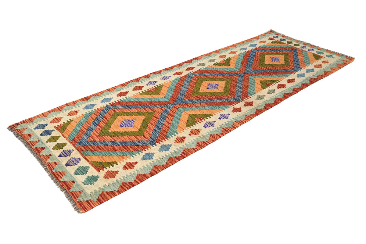 Maimana Kilim Afghan Runner Rug – Earthy Rhythm