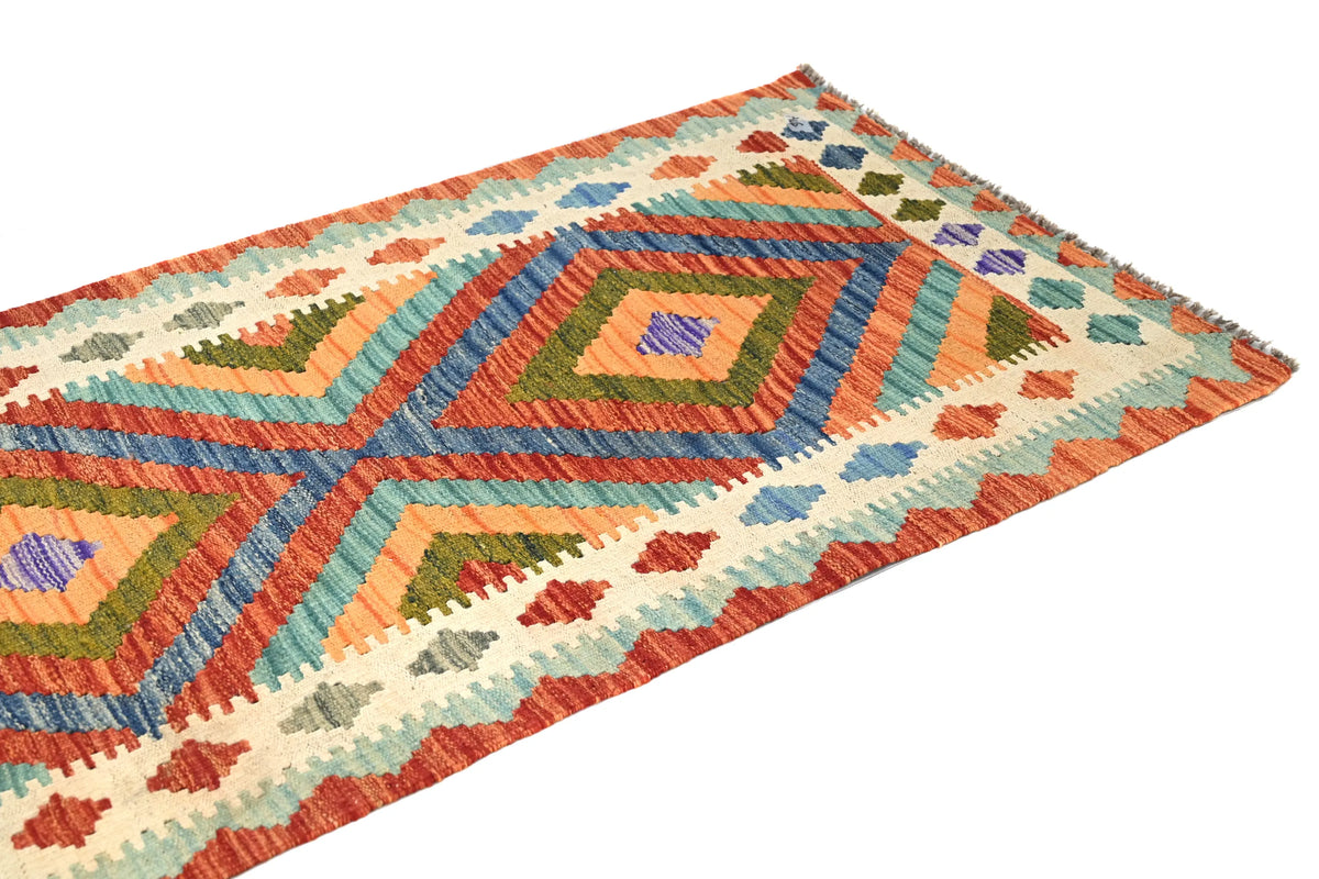 Maimana Kilim Afghan Runner Rug – Earthy Rhythm