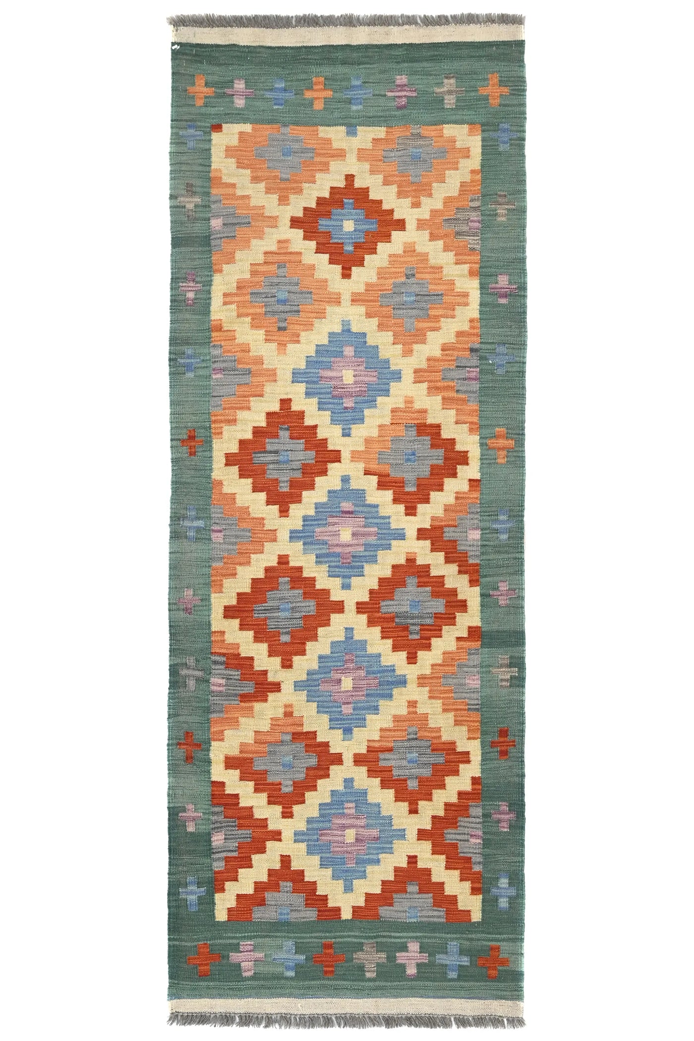Maimana Kilim Afghan Runner Rug – Sage Bloom