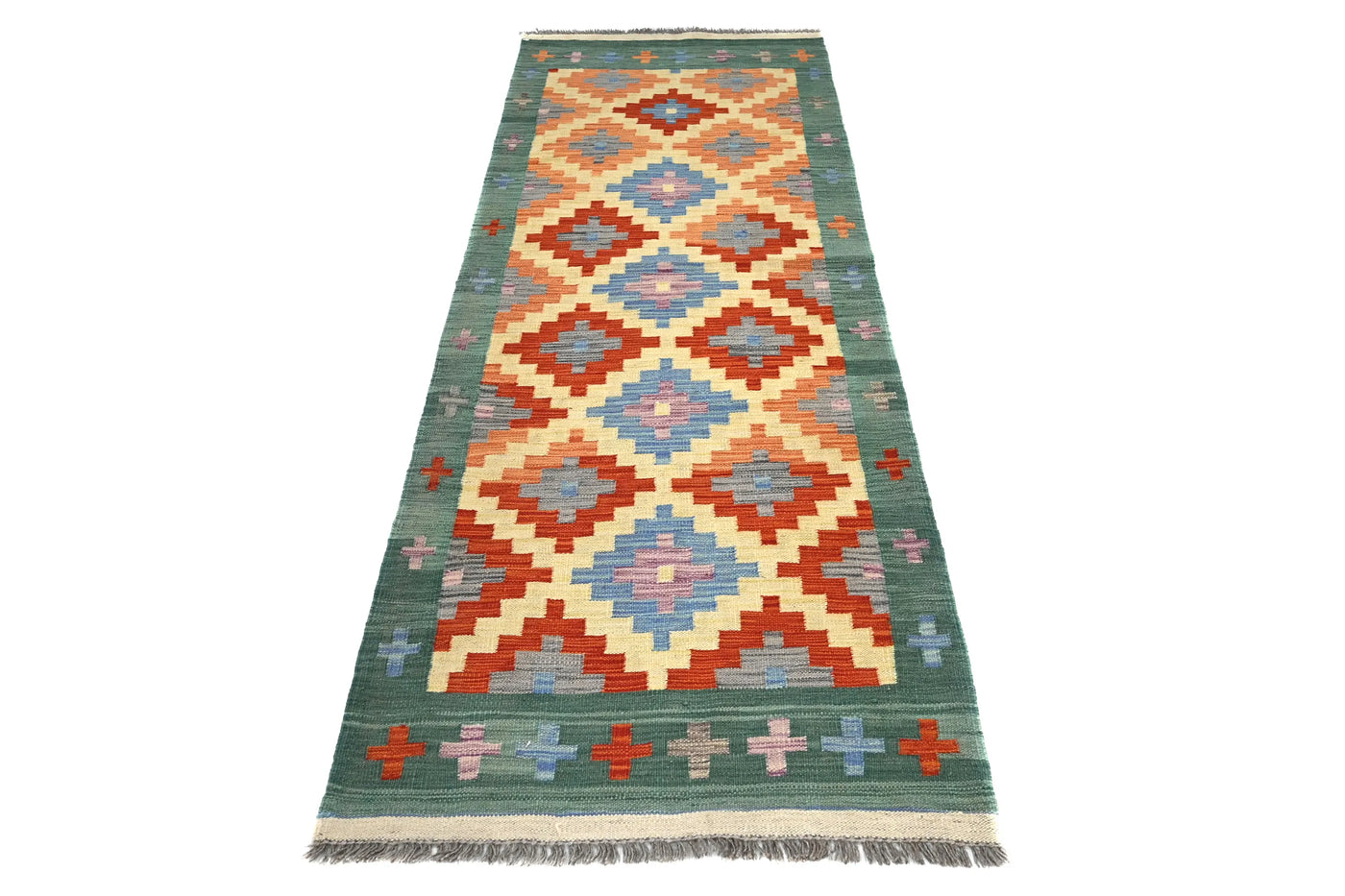 Maimana Kilim Afghan Runner Rug – Sage Bloom