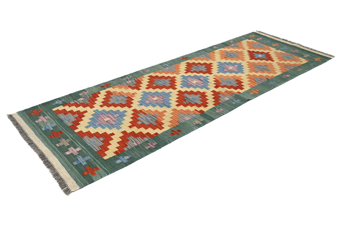 Maimana Kilim Afghan Runner Rug – Sage Bloom