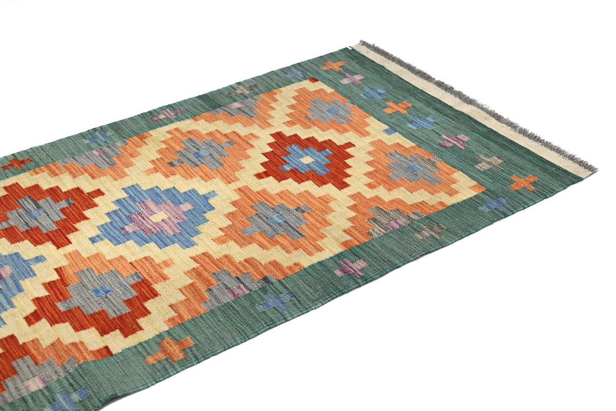 Maimana Kilim Afghan Runner Rug – Sage Bloom