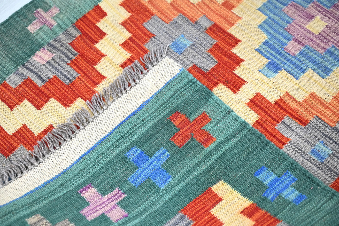 Maimana Kilim Afghan Runner Rug – Sage Bloom