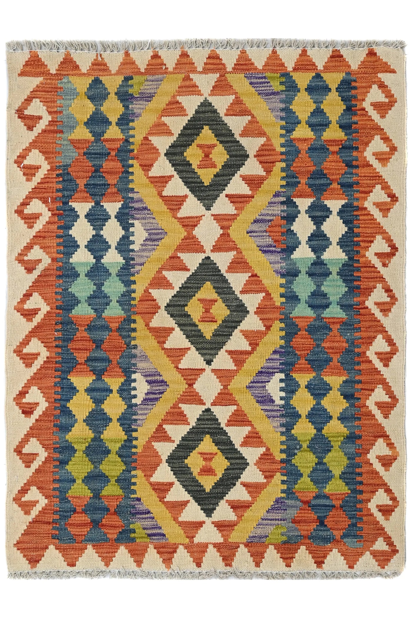 Maimana Kilim Afghan Rug – Ochre Terrain