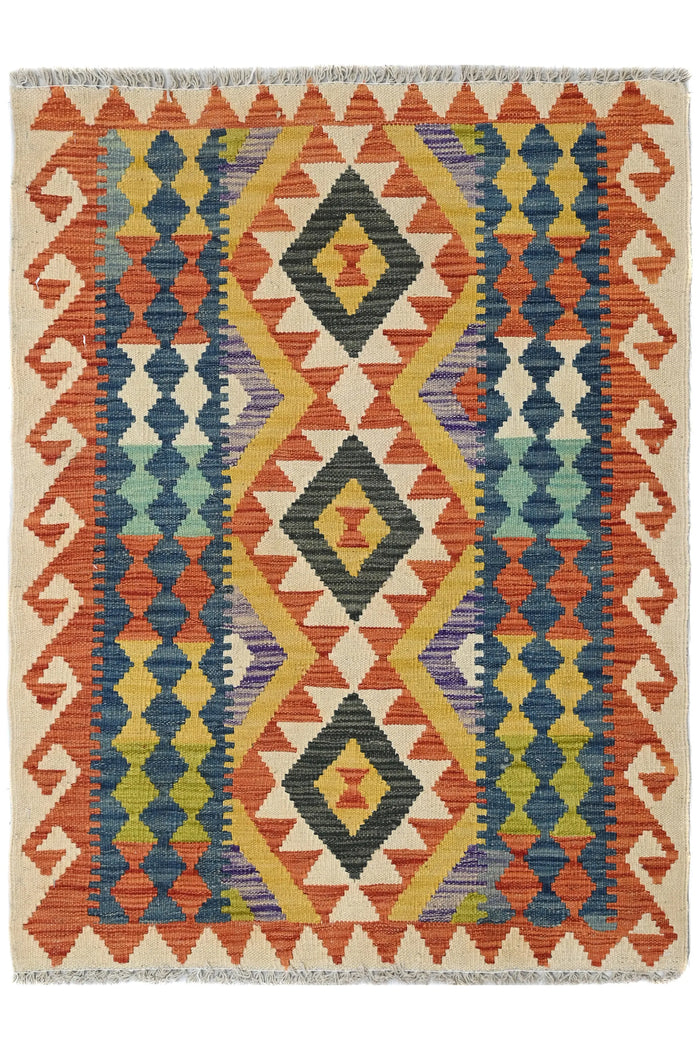 Maimana Kilim Afghan Rug – Ochre Terrain