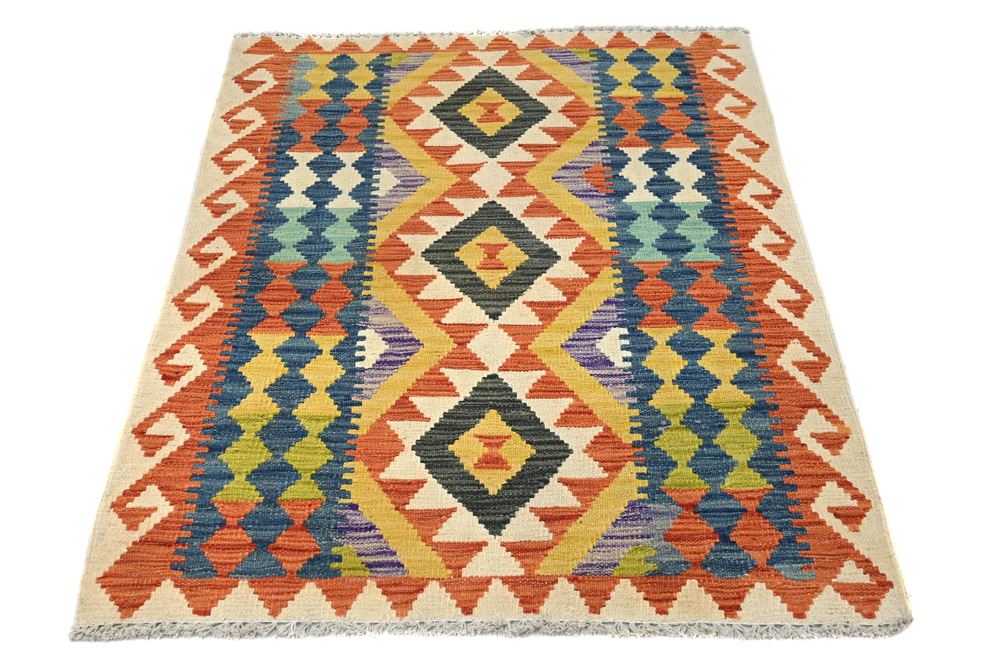 Maimana Kilim Afghan Rug – Ochre Terrain