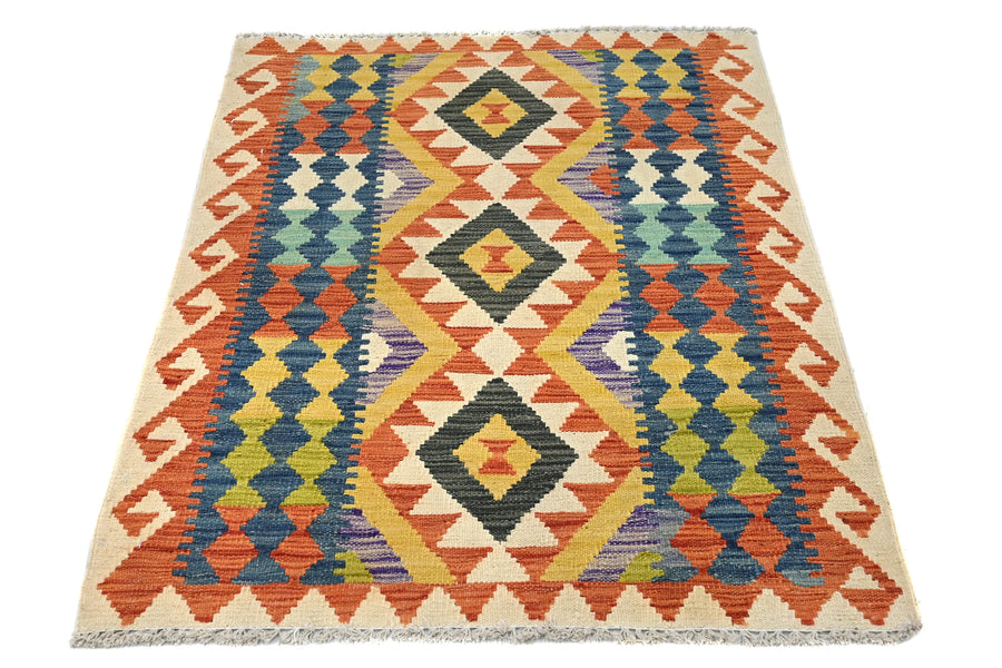 Maimana Kilim Afghan Rug – Ochre Terrain