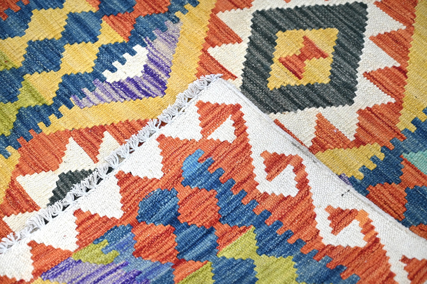 Maimana Kilim Afghan Rug – Ochre Terrain