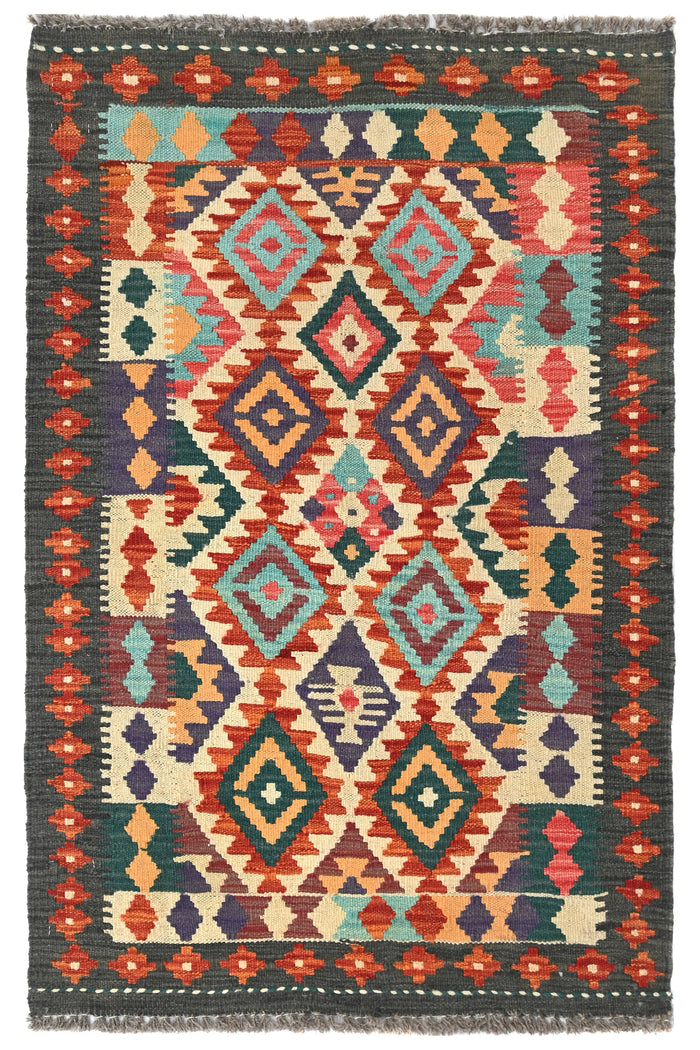 Maimana Kilim Afghan Rug – Desert Echo