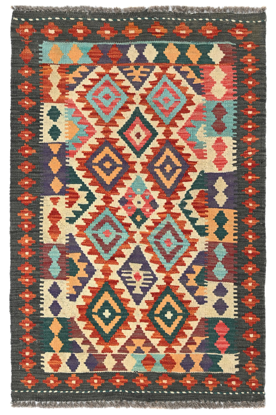 Maimana Kilim Afghan Rug – Desert Echo