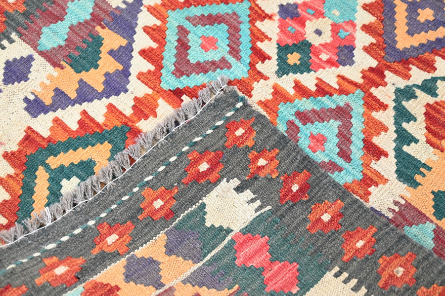 Maimana Kilim Afghan Rug – Desert Echo