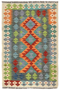 Maimana Kilim Afghan Rug – Slate Dune