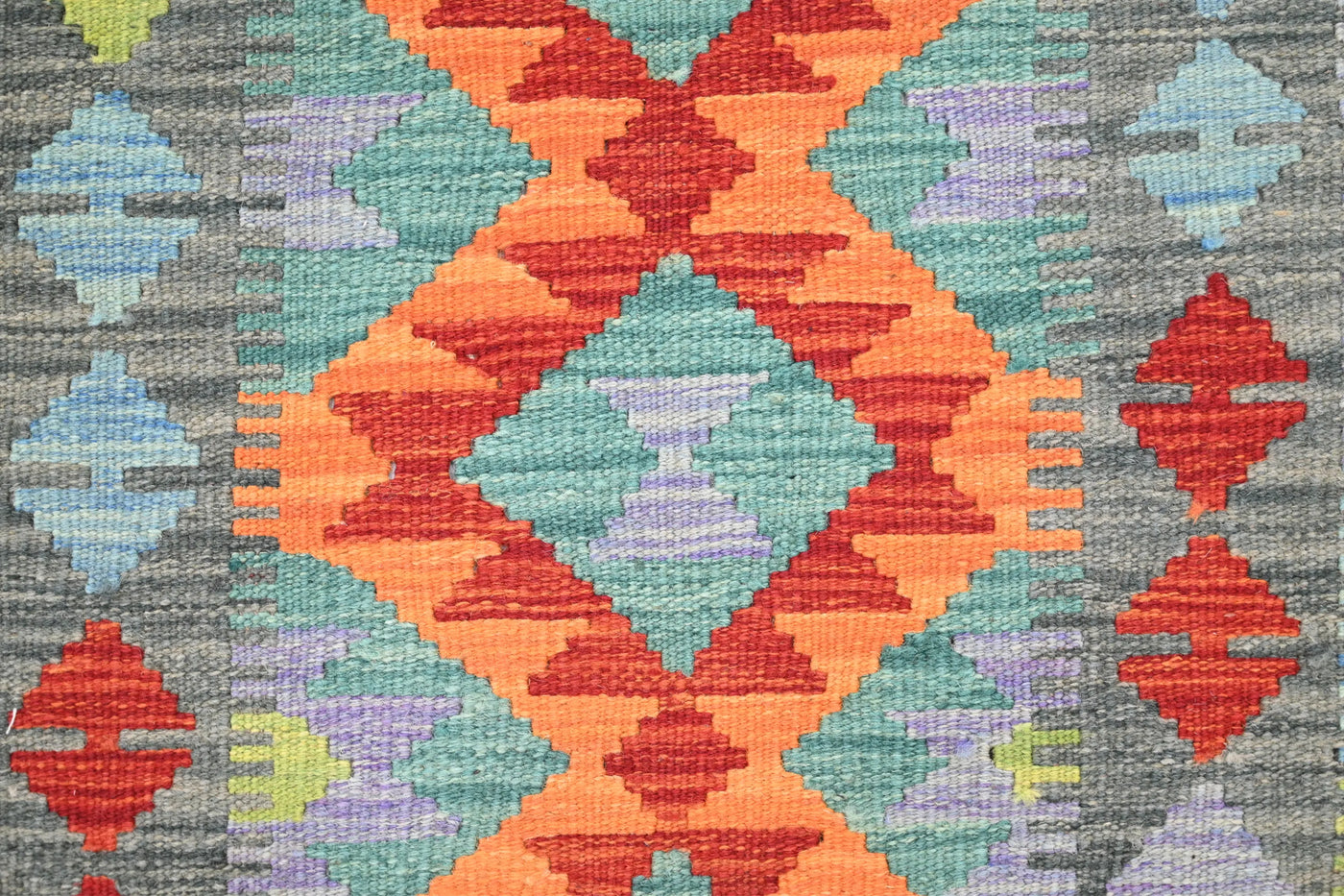 Maimana Kilim Afghan Rug – Slate Dune