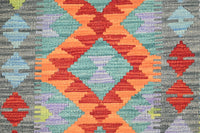 Maimana Kilim Afghan Rug – Slate Dune