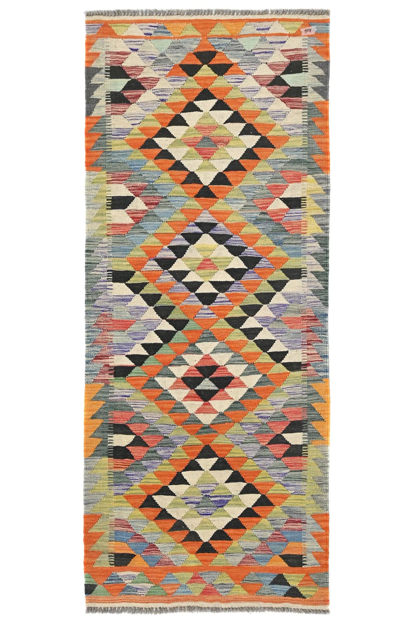 Maimana Kilim Afghan Runner Rug – Basalt Apex