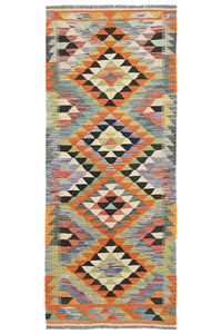 Maimana Kilim Afghan Rug – Basalt Apex