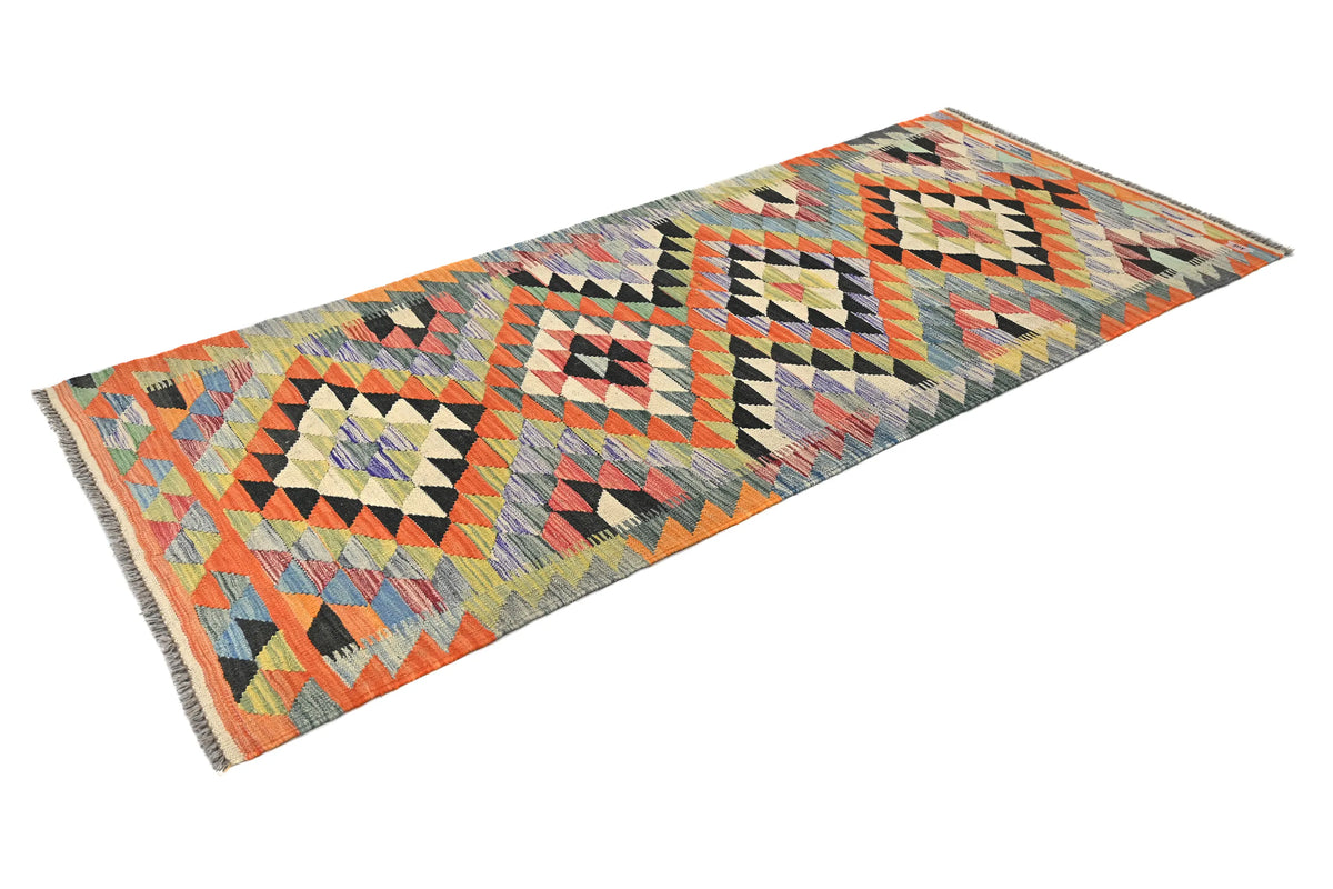 Maimana Kilim Afghan Runner Rug – Basalt Apex