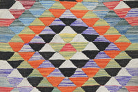 Maimana Kilim Afghan Rug – Basalt Apex