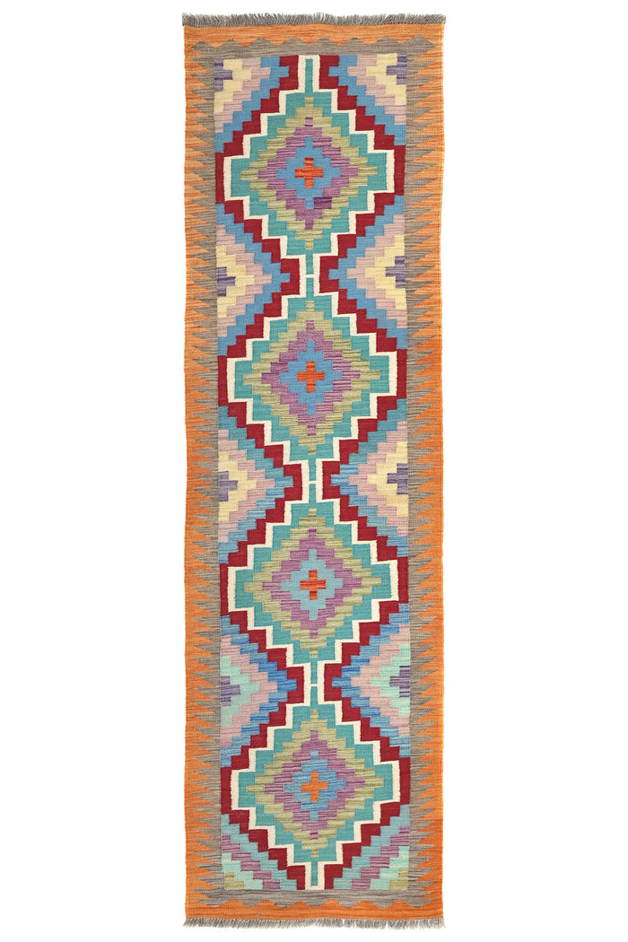 Maimana Kilim Afghan Runner Rug – Verdant Spire