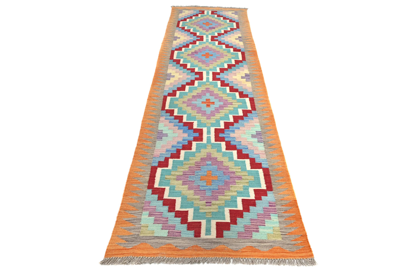 Maimana Kilim Afghan Runner Rug – Verdant Spire