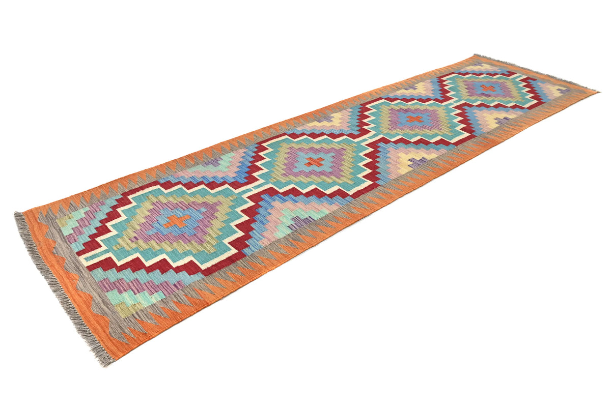 Maimana Kilim Afghan Runner Rug – Verdant Spire