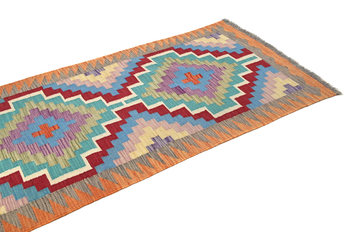 Maimana Kilim Afghan Runner Rug – Verdant Spire