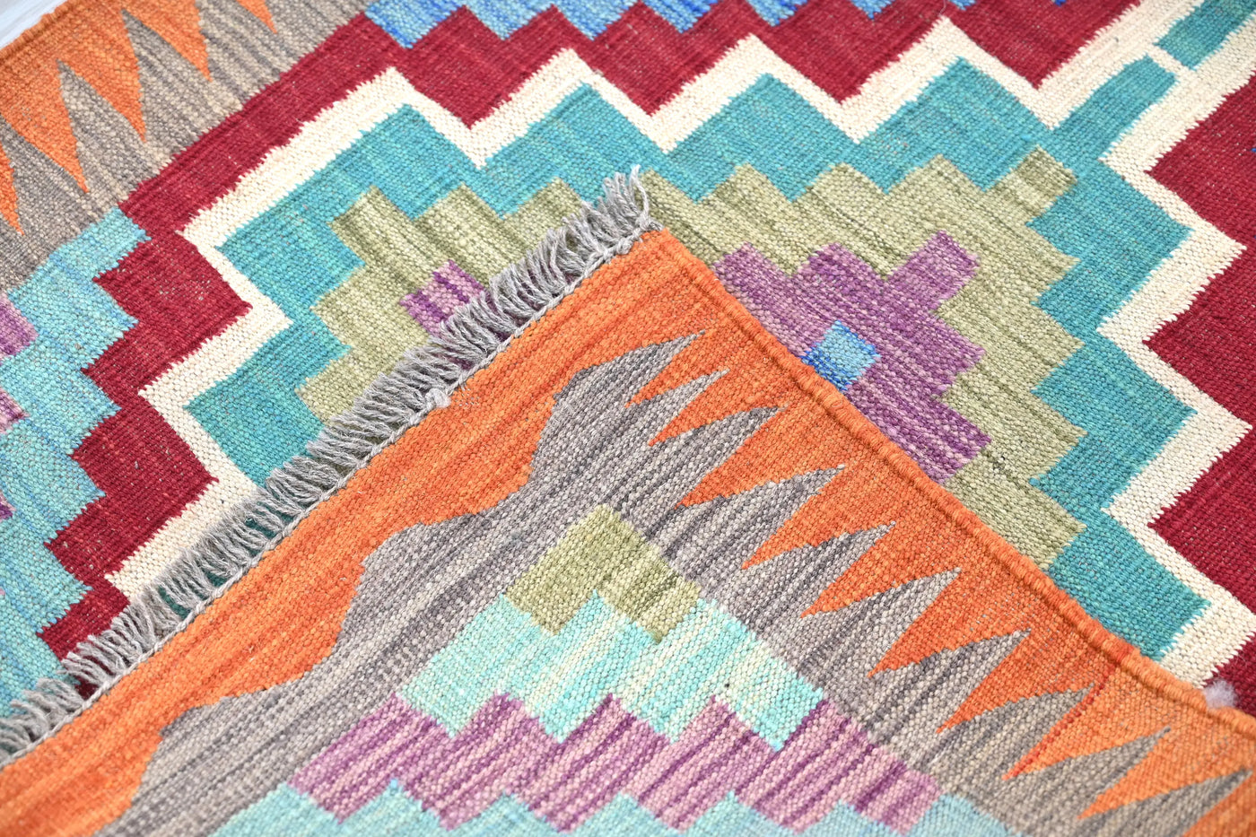 Maimana Kilim Afghan Runner Rug – Verdant Spire